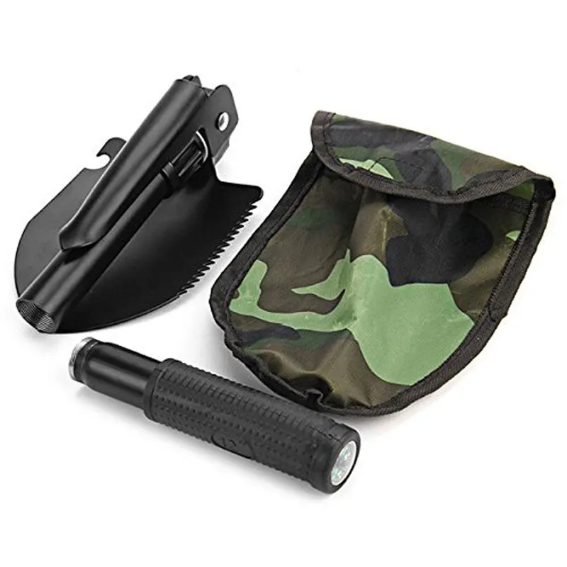 

Newly Outdoor Garden Tools Military Portable Folding Shovel Survival Emergency Garden Camping Compass Shovels/Saws/Open Beer FMS