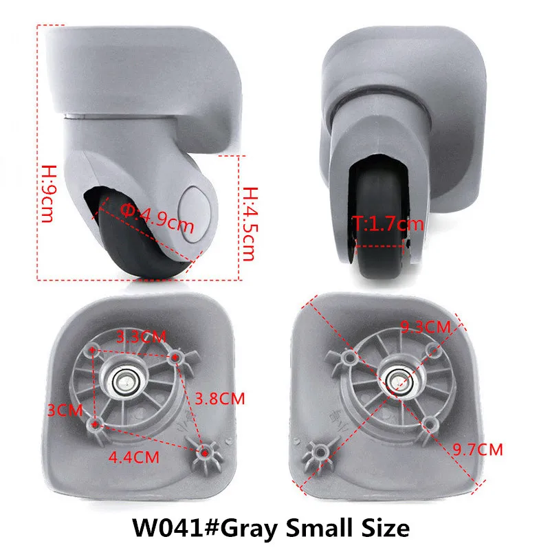 Сменные багажные колеса, ремонтная тележка, аксессуары для чемодана, багажные колеса для чемоданов W041 - Цвет: W041  Gray Small