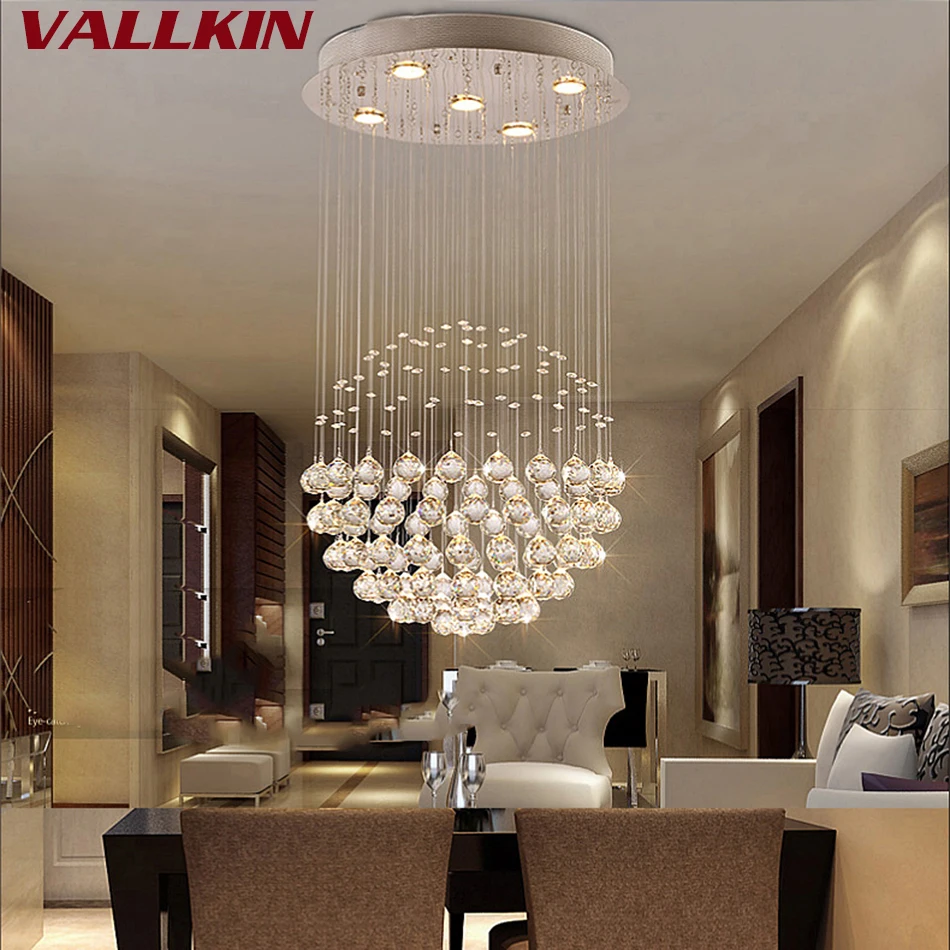 Modern Large Crystal Chandeliers Light Fixture for Lobby Staircase