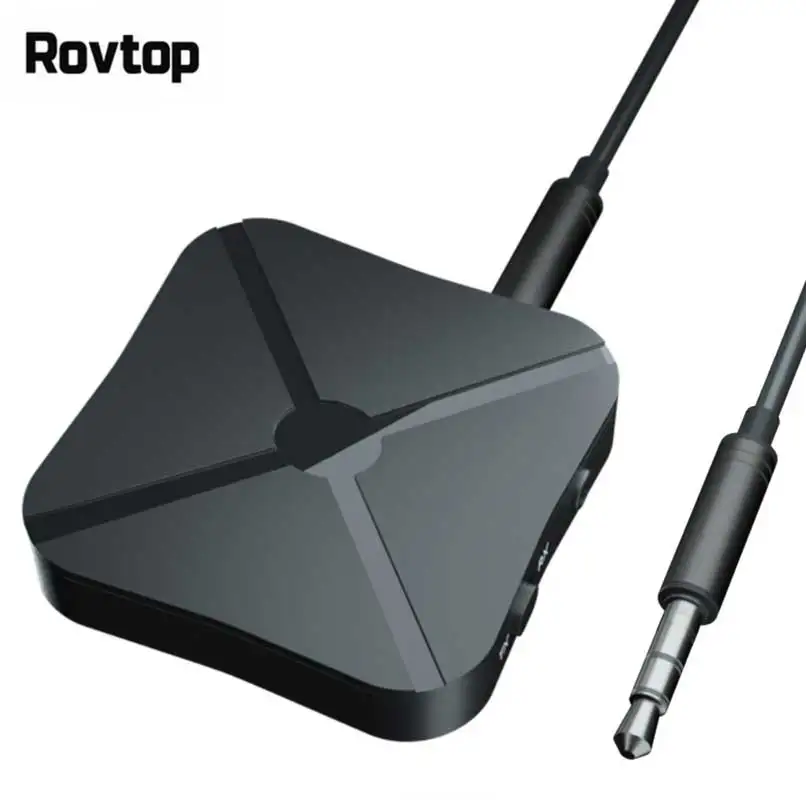 

Rovtop 2 IN 1 Real Stereo Bluetooth 4.2 Receiver Transmitter Bluetooth Wireless Adapter Audio With 3.5MM AUX For Home TV MP3 PC