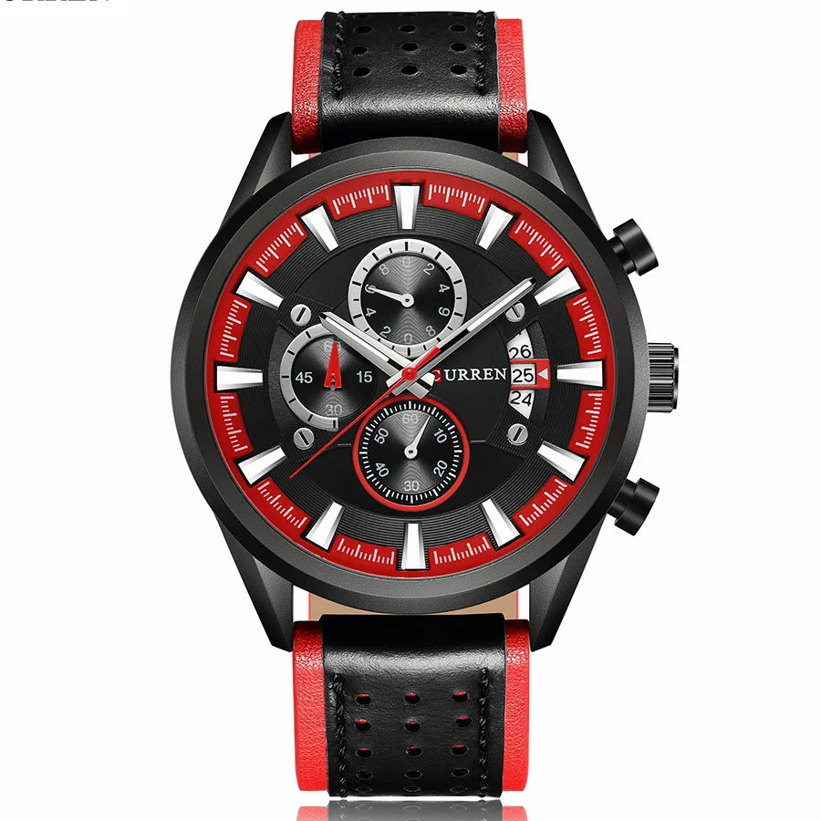 Curren Watch Sport Man часы Luxury кожаный ремешок Военные часы человек часы Роскошные брендовые Для мужчин часы спортивные Водонепроницаемый