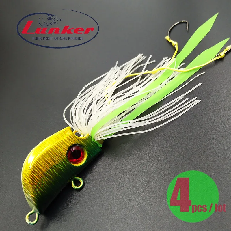 Lunker madai tai kabura rubber 25g 45g 65g 85g metal slow jig head red snapper skirts glow japan salt water tuna marlin inchiku - Цвет: Зеленый