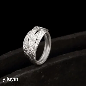 

KJJEAXCMY boutique jewelryar S925 Sterling Silver Thailand Handmade Silver woven twisted open personality ring of ladies rings