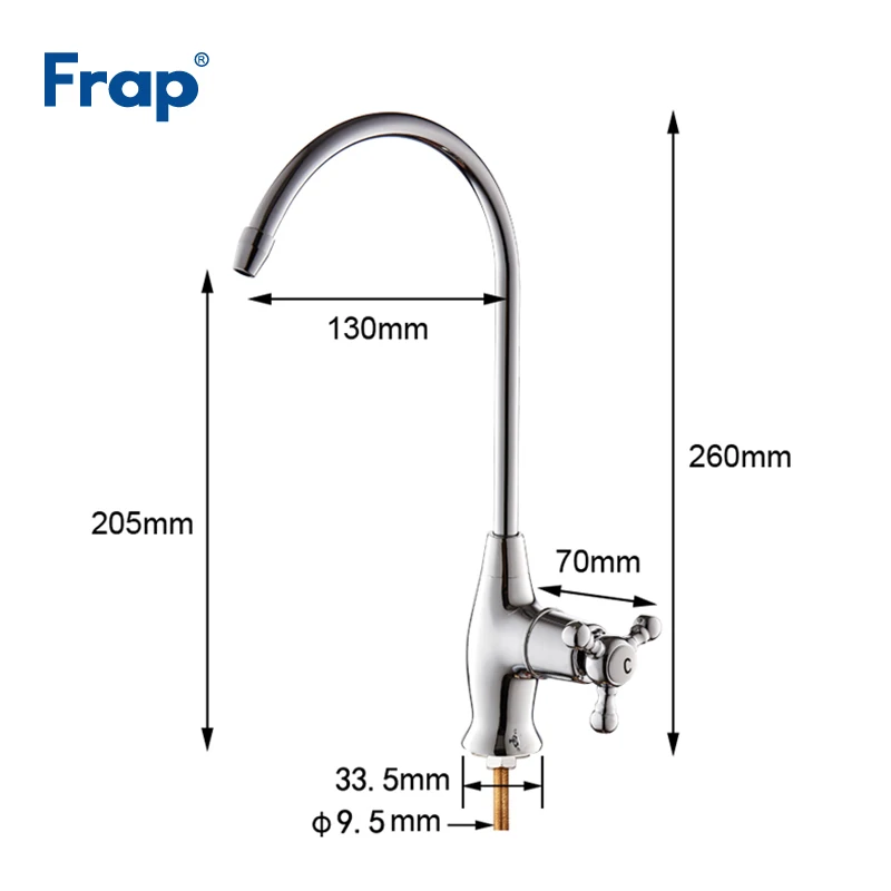 Frap кухонный фильтр для воды кран хромированный фильтр обратного осмоса части Очиститель прямой питьевой кран раковина Torneira F1052-8