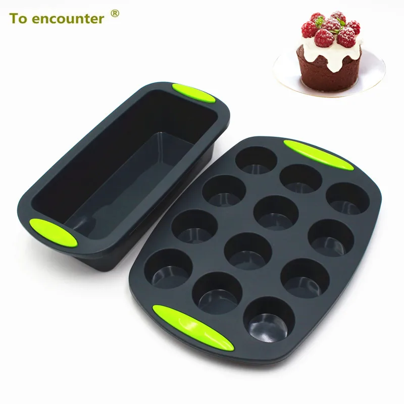 Силиконовые формы для выпечки DIY хлеб для тостов сковородки силиконовые 12 чашек для маффинов и капкейков сковородки силиконовые формы для торта набор 2 в упаковке