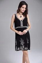 Embroidery Fashion Casual Black Women Dress Brand Quality Summer Style Tropical Vestido De Festa Summer Dress Femininas
