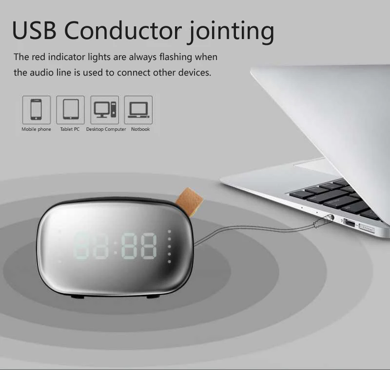 Бренд ituf Desktop Bluetooth Динамик Беспроводной стерео будильник Колонки с TF время