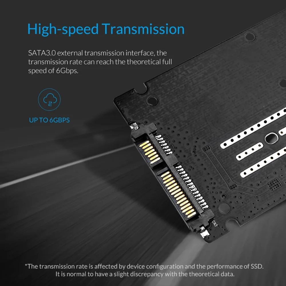 Корпус жесткого диска ORICO M.2 NGFF на SATA 2 5 дюйма адаптер Sata 3 0 высокоскоростной