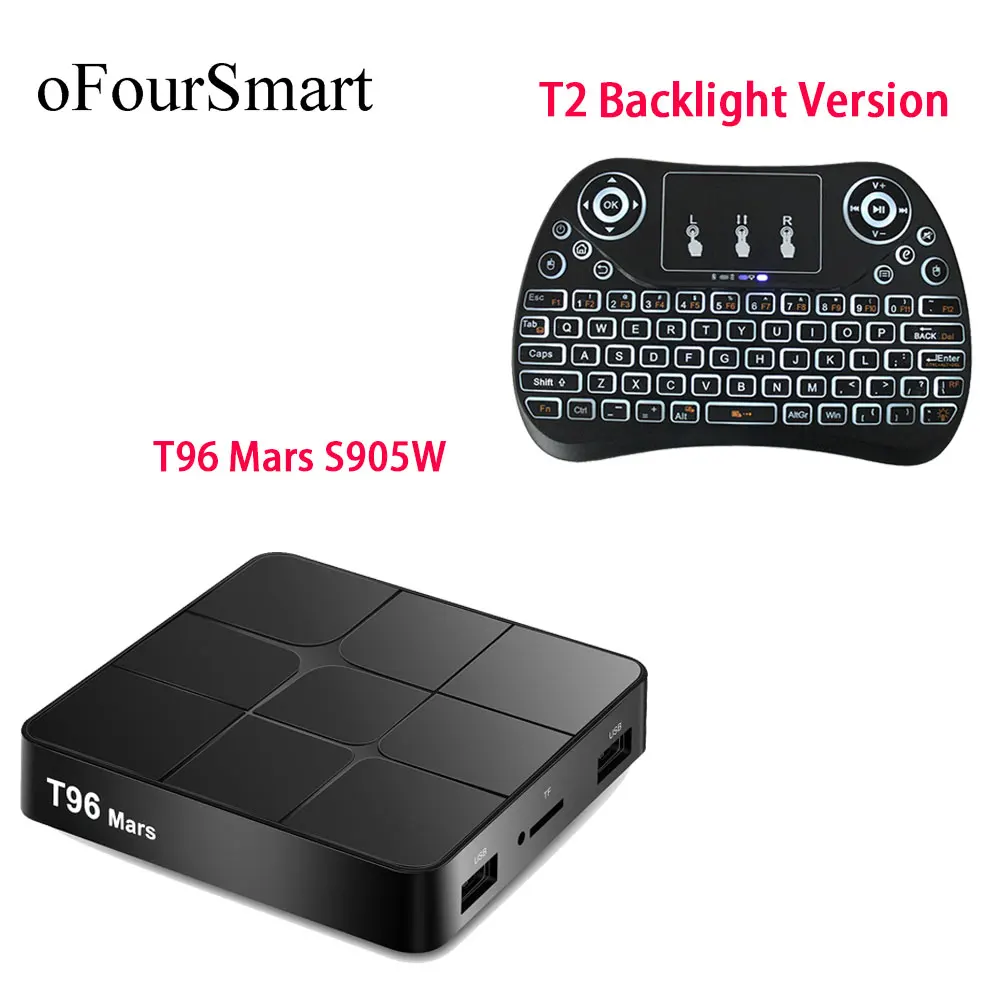 

Android Smart TV Box Android 7.1 S905W Quad Core 4K HD Media Player T96 Mars with T2-L mini keyboard
