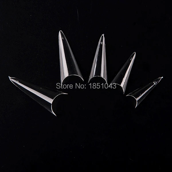 

500 Sharp Ending French Acrylic Nail Art Tips Stiletto False Nail Tips clear Color