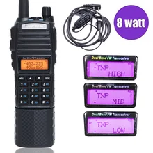 Baofeng UV-82 плюс двухканальные рации 8 Вт Мощный 3800 мАч Расширенный DC Батарея UV82 двойной PTT группа радио трансивер любительский Ham UV 82