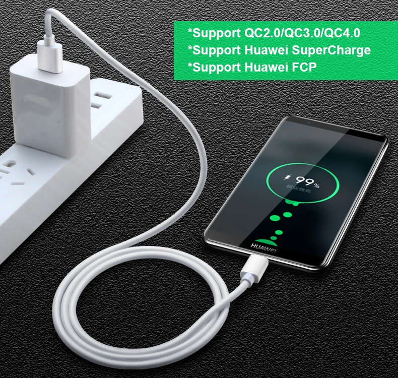 5A USB C Supercharge type C кабель для huawei P30 Pro P20 Lite mate 20 P10 USB 3,1 type-C Quick Charge 4,0 кабель для быстрой зарядки