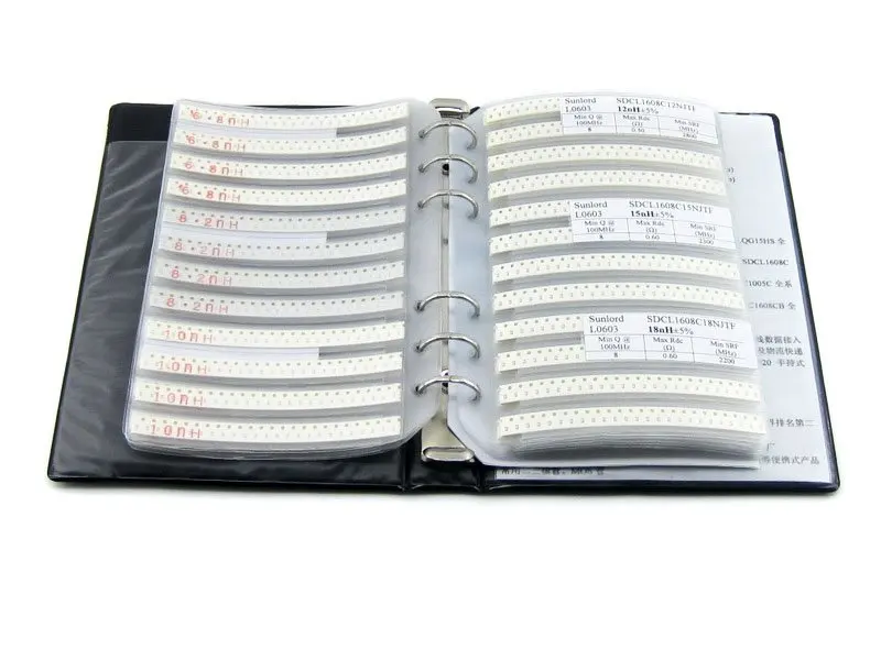 

L0603-M 0603 Series Sunlord Chip SMD Inductor 33 Types 3300pcs in Total Electronic Components Sample Book