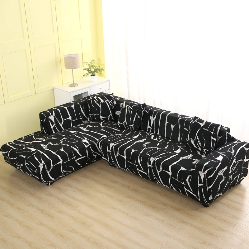 2 Pcs Covers for Corner Sofa Elastic Cover Sofa for Living Room Couch Slipcover Stretch L Shaped Sofa Cover Corner Sofa Cover