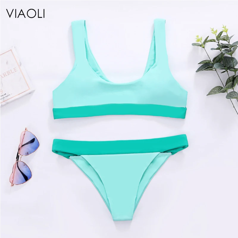 

Retro Sporty Style Sexy BIKINI Women Yellow White Green Push Up Biquini 2018 NEW Swim Bathing Suit Swimsuit Swimwear Female Girl
