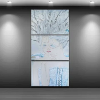 

Girls Spray Oil Painting Decoration Artistic Printed Hand Drawing on Canvas Printed Home Decor Framed wall art picture TP0031