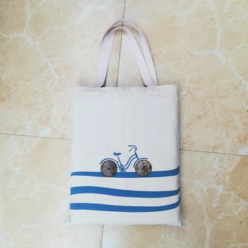 

10PCS / LOT Ladies Canvas Tote Bag Environmental Shopping Bag Women Travel Folding Shoulder Shopping Simple Bags