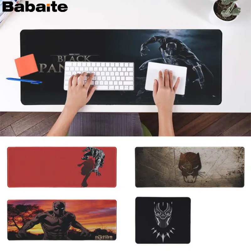 

Babaite Custom Skin Black Panther Marvel Locking Edge Mouse Pad Game Free Shipping Large Mouse Pad Keyboards Mat