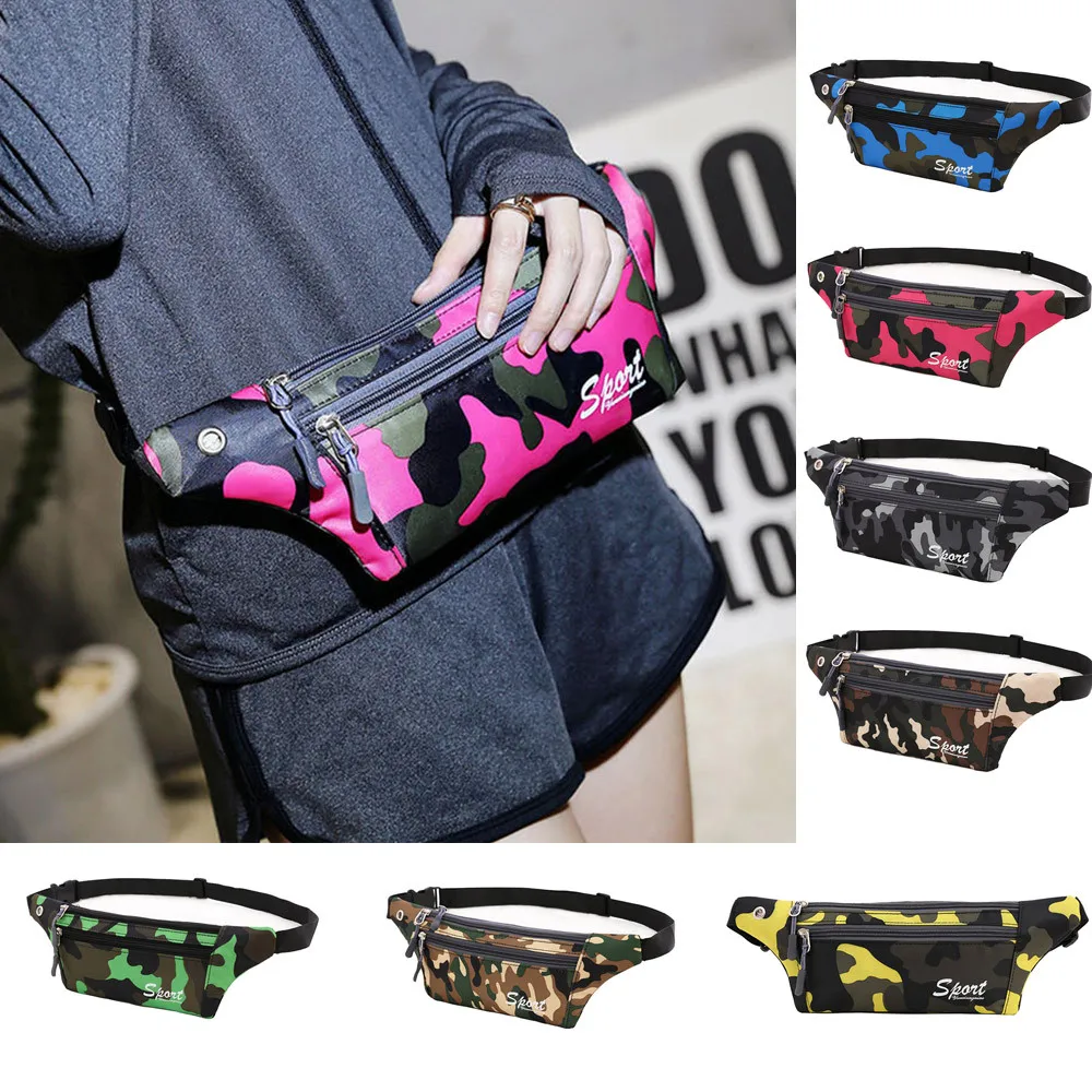 

Punk Style Camouflage Fanny Pack For Women Party Belt Bag Waterproof Sports Canvas Waist Bag Crossbody Shoulder Bag Chest pack