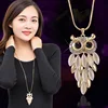 Exquisite Long Necklace CZ Rhinestone Opal Crystal Owl Pendant Necklace For Women Decoration Sweater Chain Vintage Jewelry Gifts ► Photo 2/6