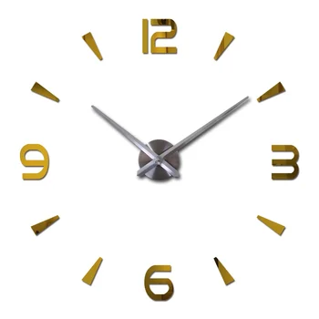 

1pcs DIY 3D Large Number Mirror Wall Sticker Big Watch Home Decor Art Clock