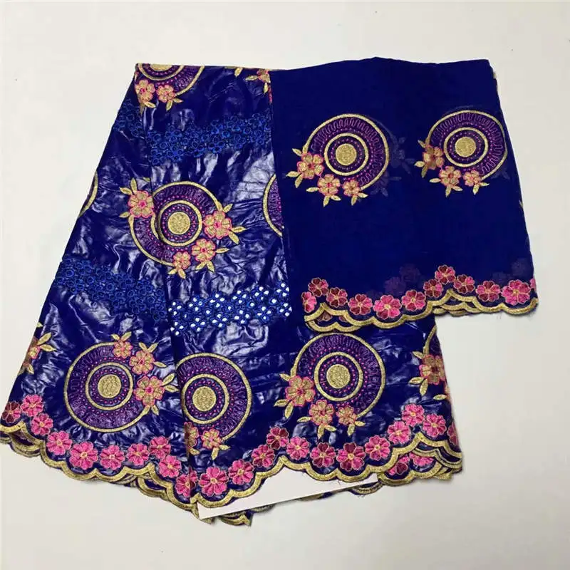 

New Arrival Bazin Riche Royal Blue Fabric 2019 Hot Selling Cotton Bazin Riche Getzner Latest High Quality 5+2 Yards/lot! WXF1021