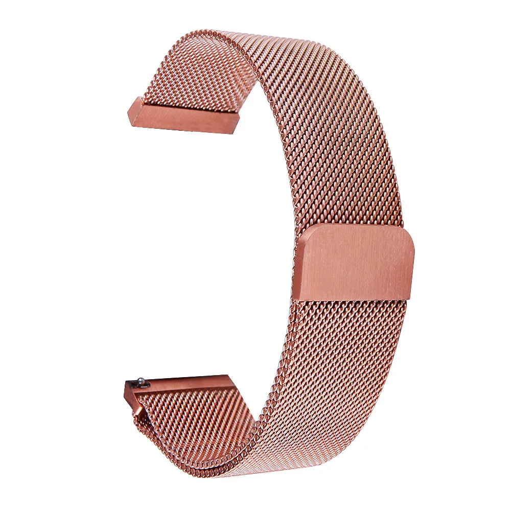 Universal Magnetic Closure Milanese Loop Strap Watch Band Stainless Steel Wrist Watchstrap 14mm16mm 18mm 20mm 22mm 24mm Bracelet - Цвет ремешка: Rose gold