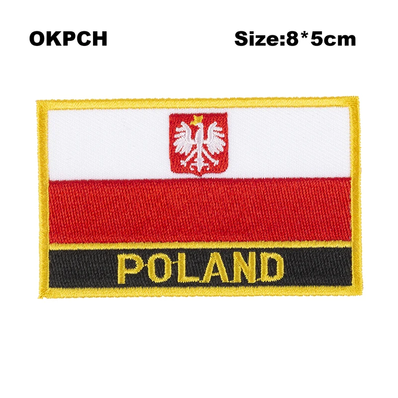 

Poland Square Shape Iron-on Flag Patch Embroidered Saw on Badges Patches PT0039-R