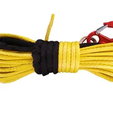 1/" x 100" ATV UTV синтетический трос лебедки кабель с резьбовой оболочкой и крюком