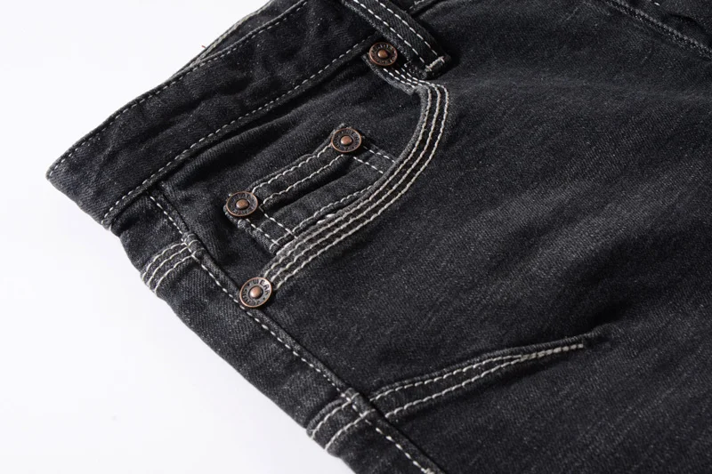 Fashion Classical Men Jeans Elastic Denim Pencil Pants Simple Black Skinny Jeans Men Big Size Streeetwear Hip Hop Jeans homme