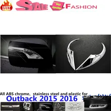 Car ABS chrome body chrome back rear view Rearview Side Mirror Strip Cover sticks trim hoods 2pcs For Subal6u Outback 2015 2016