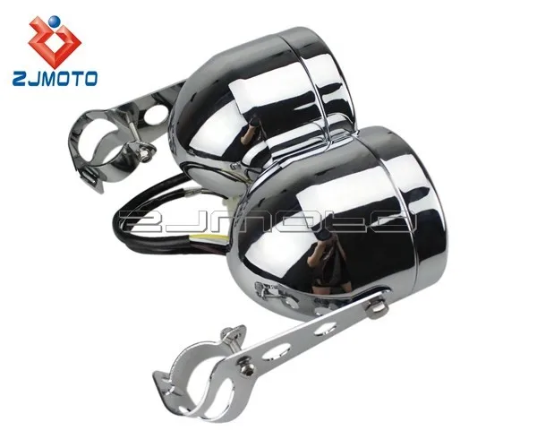 Универсальный хром Доминатор двойная фара мотоцикл двойной налобный фонарь для Honda Yamaha Suzuki Kawasaki Streetfighter Кафе Racer