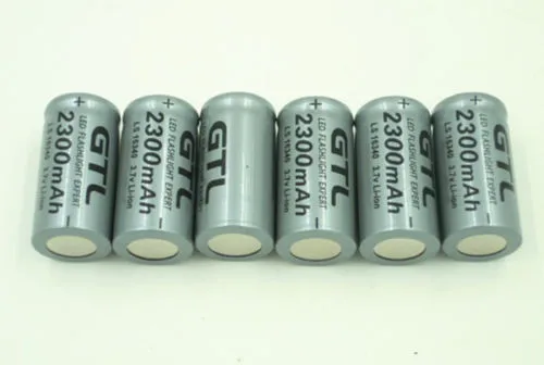 6x2300 mAh 16340 CR123A литий-ионная аккумуляторная батарея серого цвета для светодиодный фонарик+ зарядное устройство для путешествий