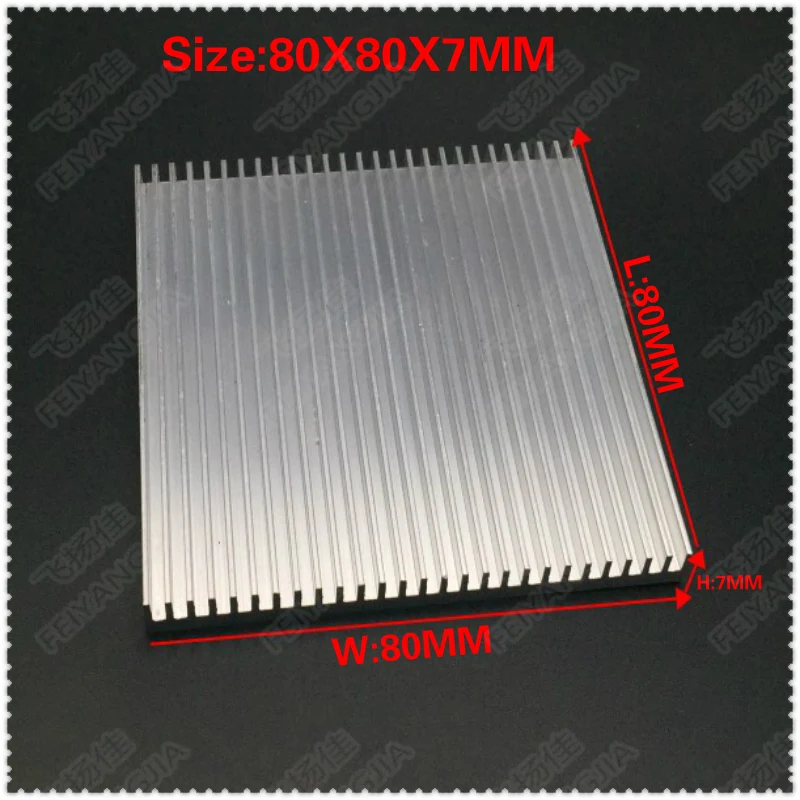 5 шт. 80x80x7 мм алюминиевый радиатор светодиодный усилитель IC транзистор компьютер памяти радиатора
