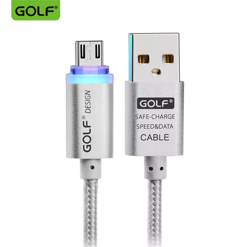 GOLF Smart Led металлический Плетеный Micro USB кабель для зарядки данных для samsung Note Edge Note4 Note5 S4 S6 S7 Edge кабели для телефонов Android