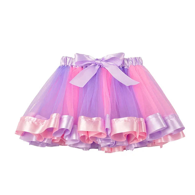Rainbow Tulle Pettiskirt for Baby Girls - Princess Party Dance Tutu Skirt