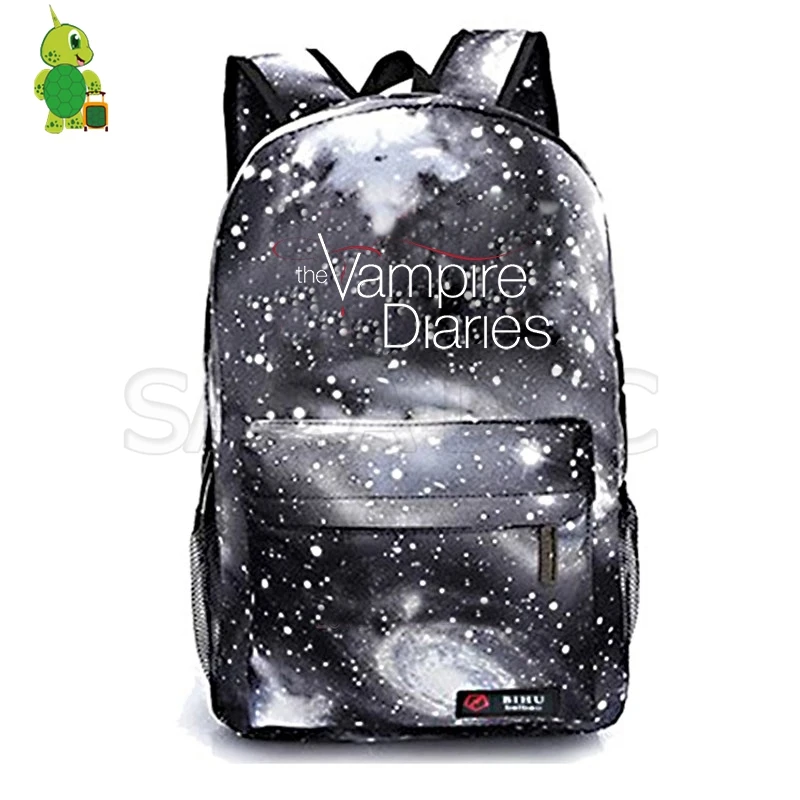 Дневники вампира галактика пространство ежедневный рюкзак школьные сумки для подростков женщин мужчин повседневный рюкзак для путешествий Детский рюкзак для книг - Цвет: 1