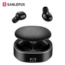 SANLEPUS TWS 5,0 Мини Bluetooth наушники Беспроводные спортивные наушники 3D стерео гарнитура с шумоподавлением наушники с микрофоном