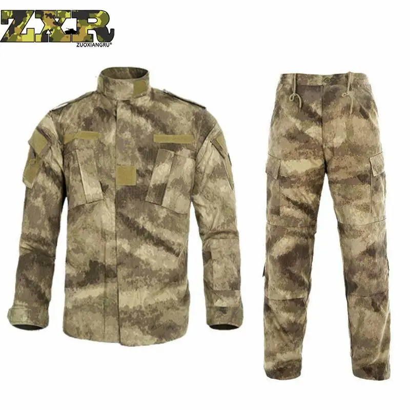 

Mens Ghillie Suits US Military ACU Army Cotton Polyester Men Black Python Camouflage Uniform Tactical Combat Camo Uniforms 1 Set
