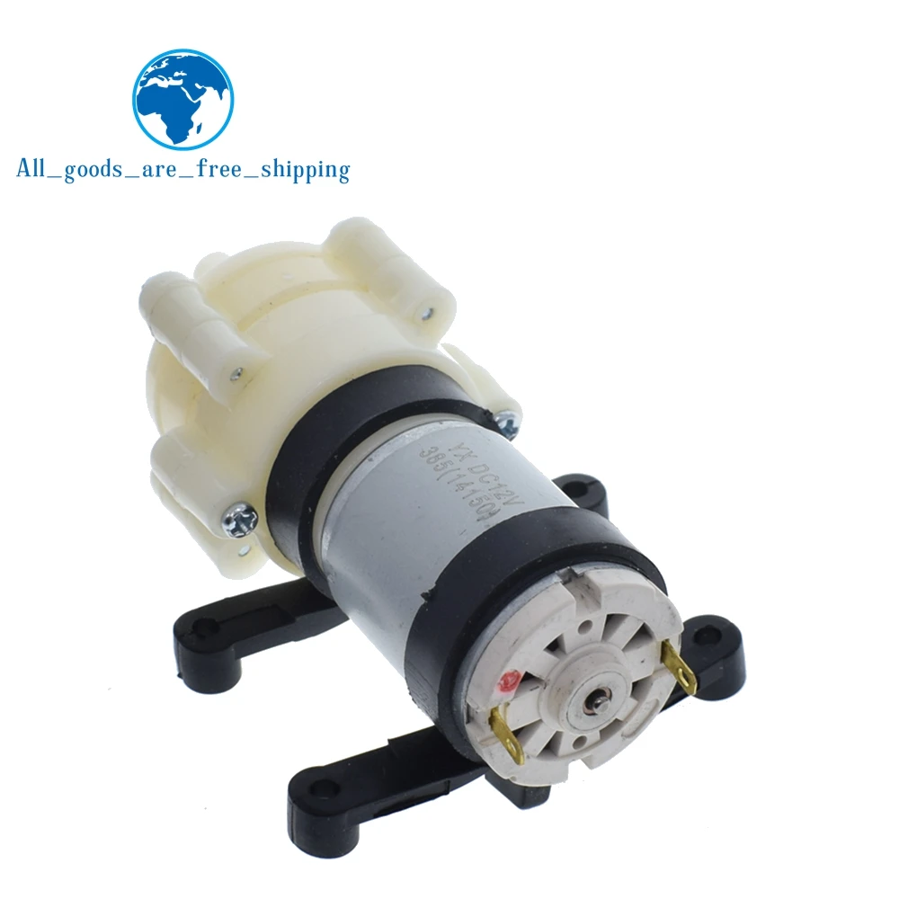 DC6-12V Diaphragm Pump Multifunction 385 Water Pump with Bracket Aquarium Pump Motor for Car Scrub Grain Oil Mini Pump