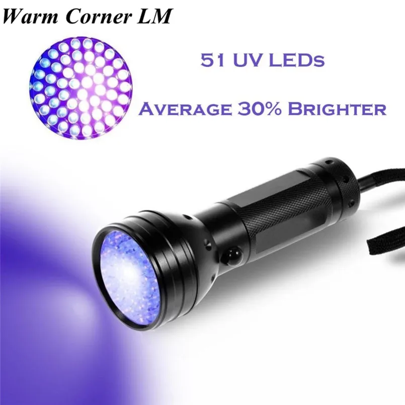 

1PC UV Torch Ultra Violet 51 LED Flashlight Mini Blacklight Aluminum Light Lamp Checking Note Free Shipping F#4O03