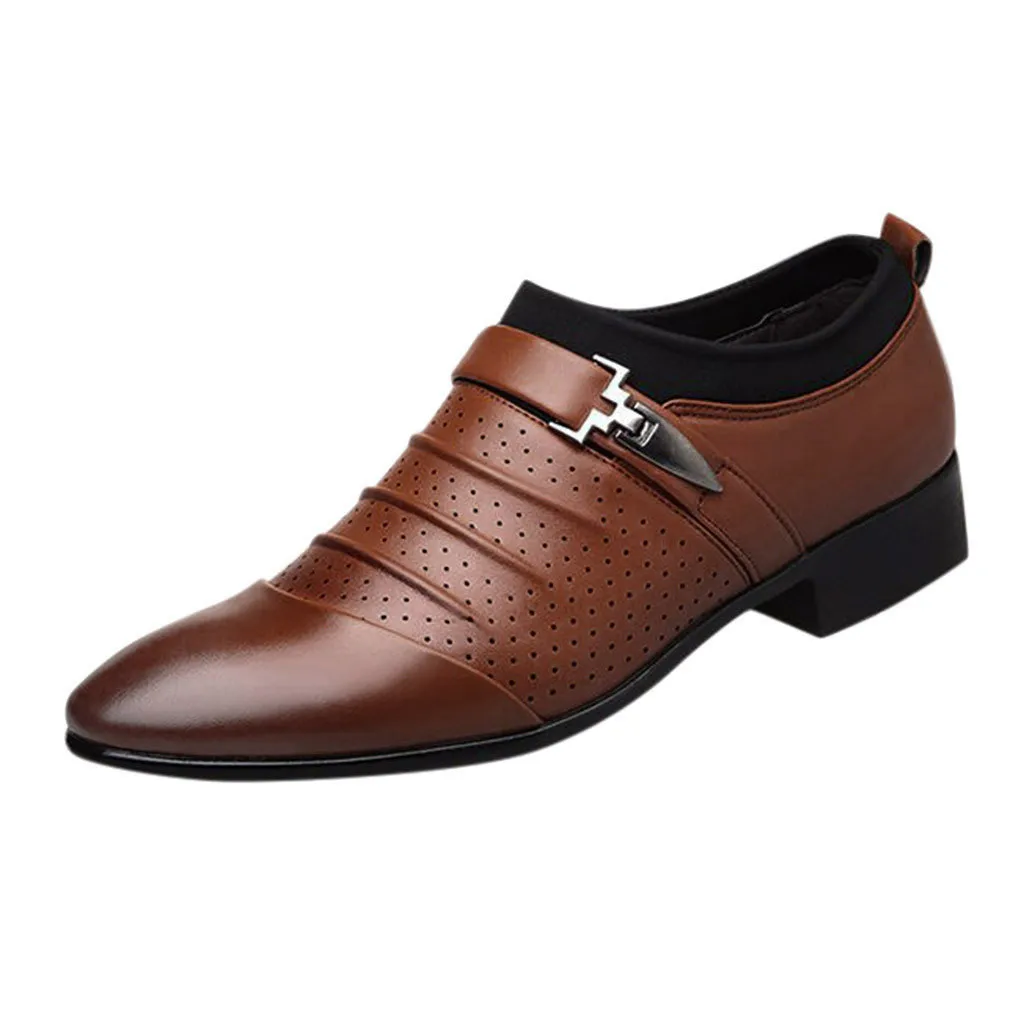 

Classic Business Men's Dress Shoes Fashion Elegant Formal Wedding Shoes Men Slip On Office Oxford Shoes For Men Black