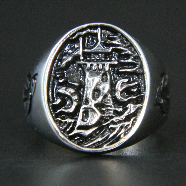 Модное крутое кольцо с маяком на море из нержавеющей стали 316L, мужские вечерние кольца, новое Полированное серебряное кольцо морской тематики