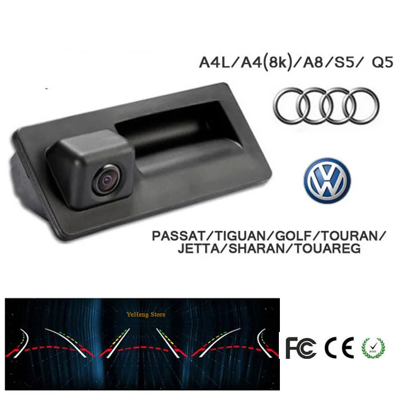 

YYZSDYJQ Reversing Dynamic Tracks CCD Car RearView Camera WIDE ANGLE For Audi/VW/Passat/Tiguan/Golf/Touran/Jetta/Sharan/Touareg