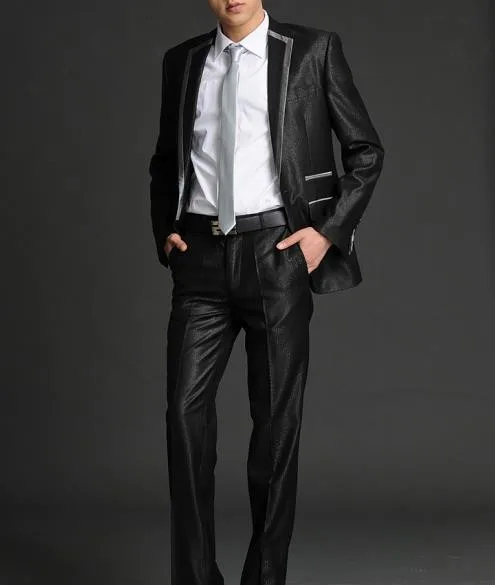Черный серый край пиджак мужчины торжественное платье самые последние модели брюк для костюма костюм мужской костюм Homme брюк Брак