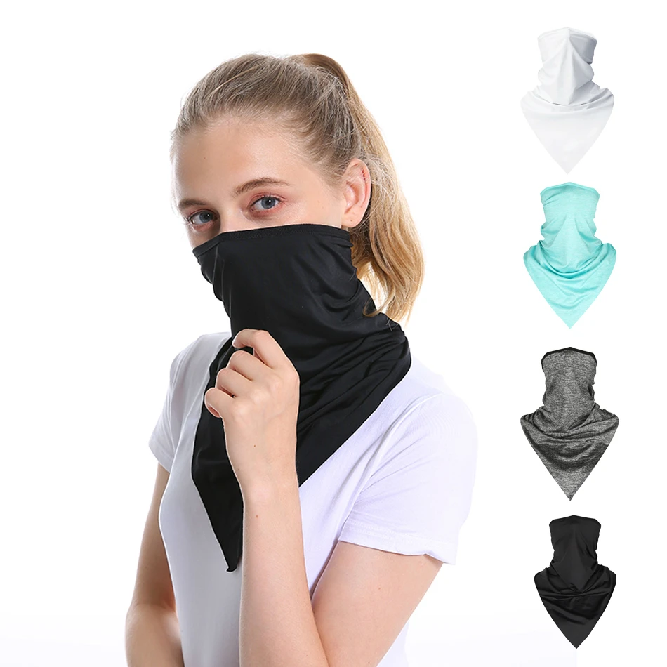 REXCHI الدراجات الوجه باندانا في الهواء الطلق الرياضية النساء الرجال عقال Faceshield قناع الرقبة أدفأ مثلث الجليد الحرير بارد وشاح