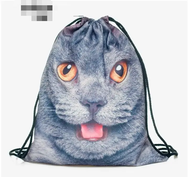 1 шт. леопардовый кот Тигр 3D печать рюкзак сумка mochila feminina на шнурке школьный