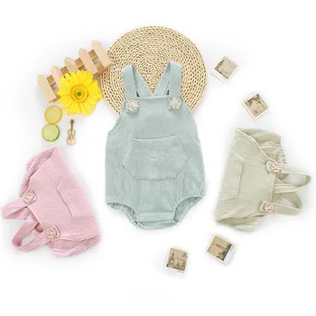 

Infant Baby Kid Girl Boy Backless Solid Suspender Romper Outfits Summer Baby Romper Bebek Tulum Baby Clothes Roupa Infantil