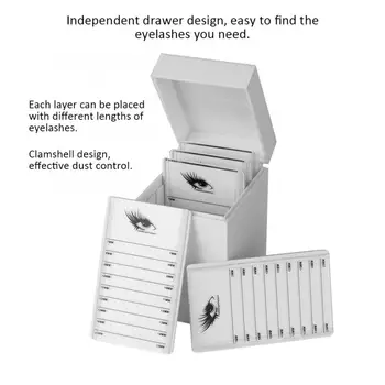 

5 Layers Eyelash Storage Box + 5 Pcs False Eyelashes Display Stand Holder Board Makeup Tool Eyelash Show Board Acrylic Organizer