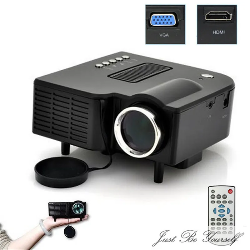 

HIPERDEAL LED Projector New Portable Multimedia LED Projector Home Cinema Theater Support AV VGA USB SD HDMI Black Apr18